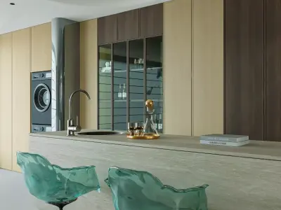 Livingroom and Kitchen 3D model