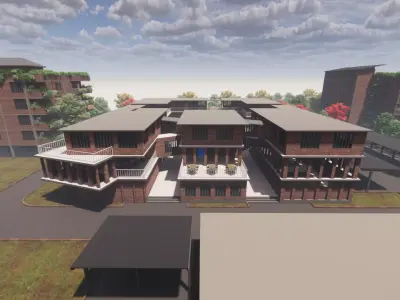 Community Club House Design - Revit model 3D model
