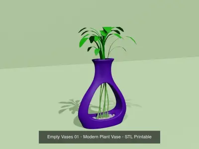 04 Empty Vases Collection - Modern Plant Vase - STL Printable