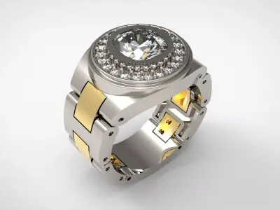 Luxury man Rolex design diamond ring model ror0002 3D print model