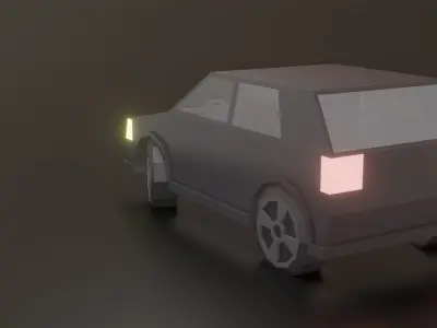 Hatchback car stylized Free low-poly 3D model