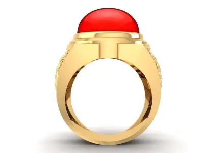 Luxury Red Gem Dragon Men Ring  2142 3D print model