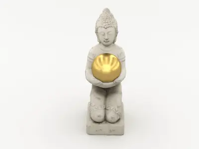 Kneeling Buddha Statue 001 3D model
