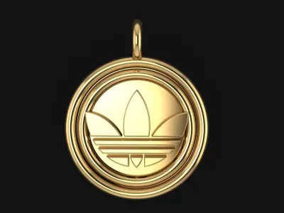 ROUND FRAME ADIDAS STYLE ID PENDANT DOG TAG 3D print model