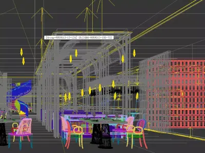 Restaurant Interior Design 3D model buy