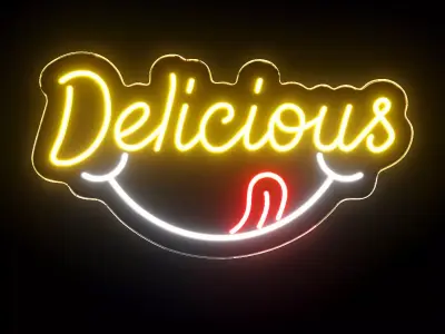 Delicious Neon Sign 3D model