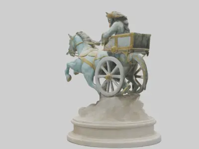 Chariot race statue model 3D model
