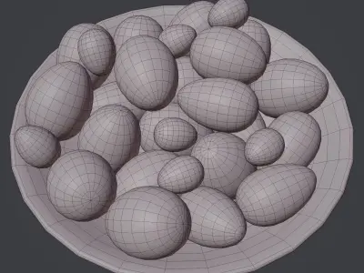 Blue Easter eggs Low-poly 3D model