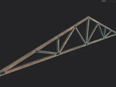 Wooden Trusses M08 Low-poly 3D model