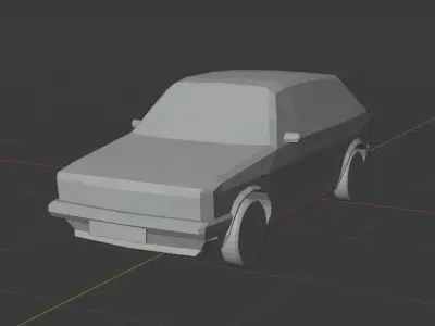 Wolkswagen Golf GTI1 1975 no texture Low-poly 3D model