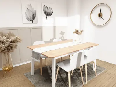 Modern Dining Room Design 3D Model 3D model