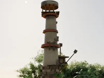Old watch tower 3D model