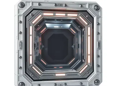 Futuristic SciFi Portal Model Pack with Metallic Accents Low-poly 3D model