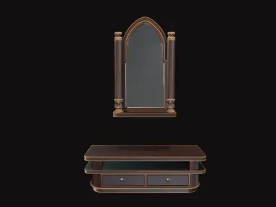Medieval Wall Mirror Low-poly 3D model