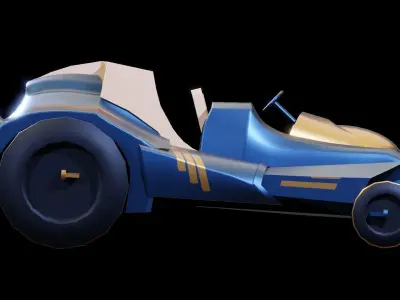 Toy Car Open Roof Low-poly 3D model Low-poly 3D model