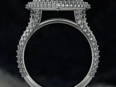 Luxury heart engagement ring 3D print model