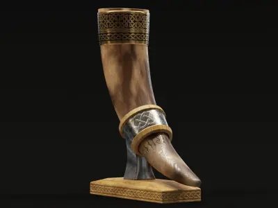 Drinking Horn Cup - Brown 3D model