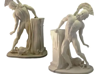 Sculpture of Achilles wounded in his heel 3D print model