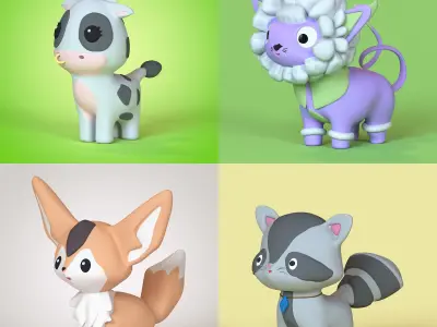 Adorable Animal Hybrid and Mythical Creature 3D Models 3D model