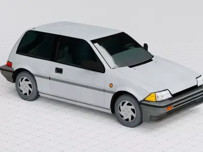 Low Poly Hatchback Vehicle Low-poly 3D model