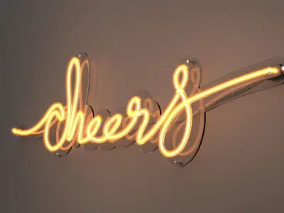 Cheers - Neon Sign 3D model