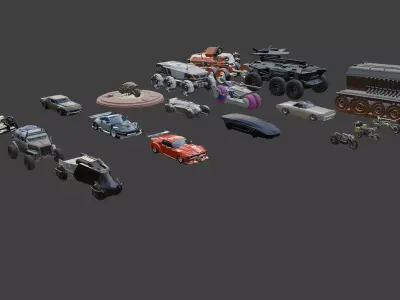 GROUND VEHICLES BUNDLE 1-9 3D model