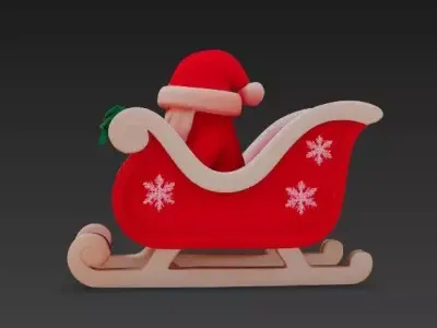 Santa Sleigh Mini 3D print model