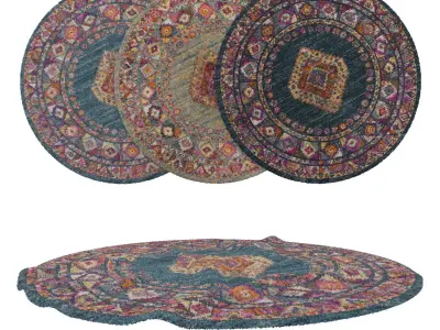 Round Rug Set 164 3D model