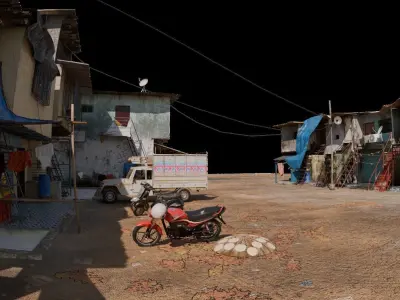India Mumbai City 3D Dharavi Model Low-poly 3D model