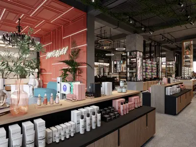 Cosmetic Store Scene Blender - Fbx - Obj 3D model