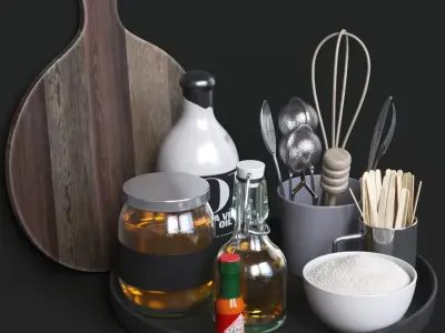 Kitchen Decoration set 3D model