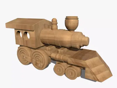 Wooden Toy Train 3D model