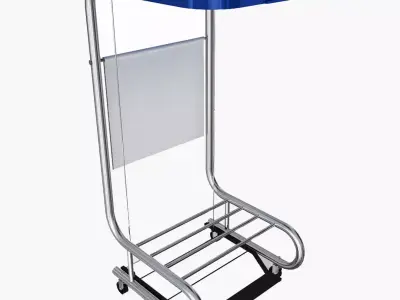 Mobile Hamper Stand Low-poly 3D model