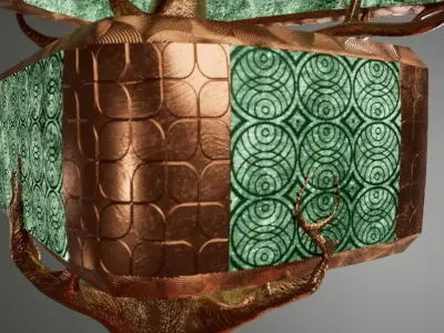 Modern Luxury Velvet Tree Lamp Low-poly 3D model