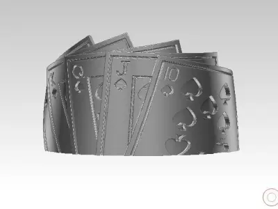 Poker Star Playing cards sport casino gambling king ring 3D print model