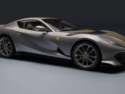 Ferrari 812 Competizione Low-poly 3D model