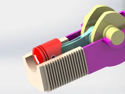 Engine - animation Low-poly 3D model