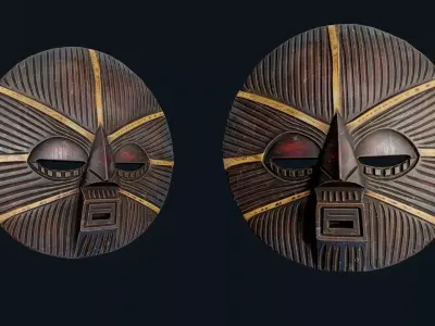 African Decor Mask 7 Low-poly 3D model