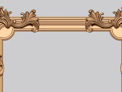 3D Decorative plaster Wall Molding 9 Panels 3D model