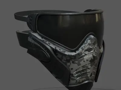 Mask helmet scifi futuristic military combat  Low-poly 3D model