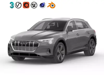 Audi E-Tron 2020 LOW POLY Low-poly 3D model