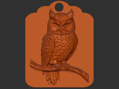 owl wall decoration 3D print model
