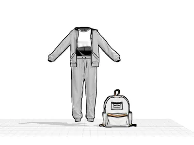 Sport wear and  Backpack  3D model