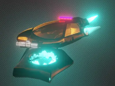 Spaceship Police Car 3D model