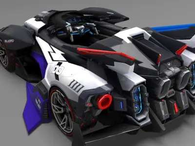  SuperCar Fire Line Chase 3d Model QQ Speed 3D model