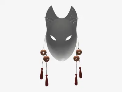 Kitsune fox-demon mask 3D model