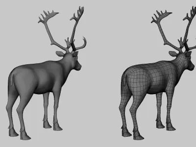 Reindeer Low-poly 3D model buy