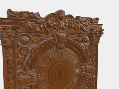 Wooden Clock Decor For Wood Carving 3D print model