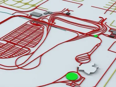 Doha Hamad DOH Airport Roads Buildings and Public Transport 3D model