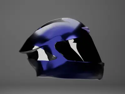 Futuristic Motorcycle Helmet 3D Model - High Quality 3D model